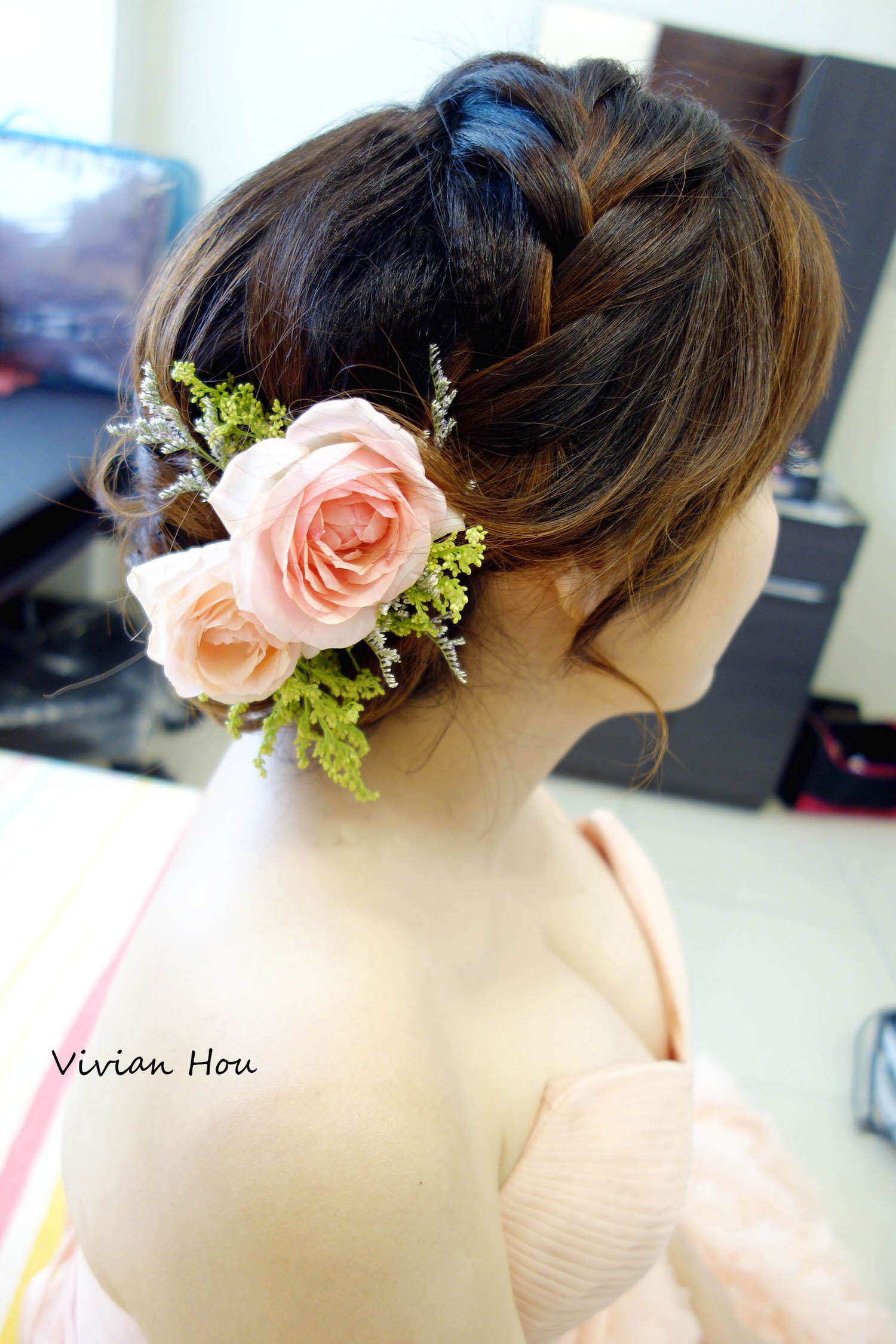 新娘鮮花編髮造型